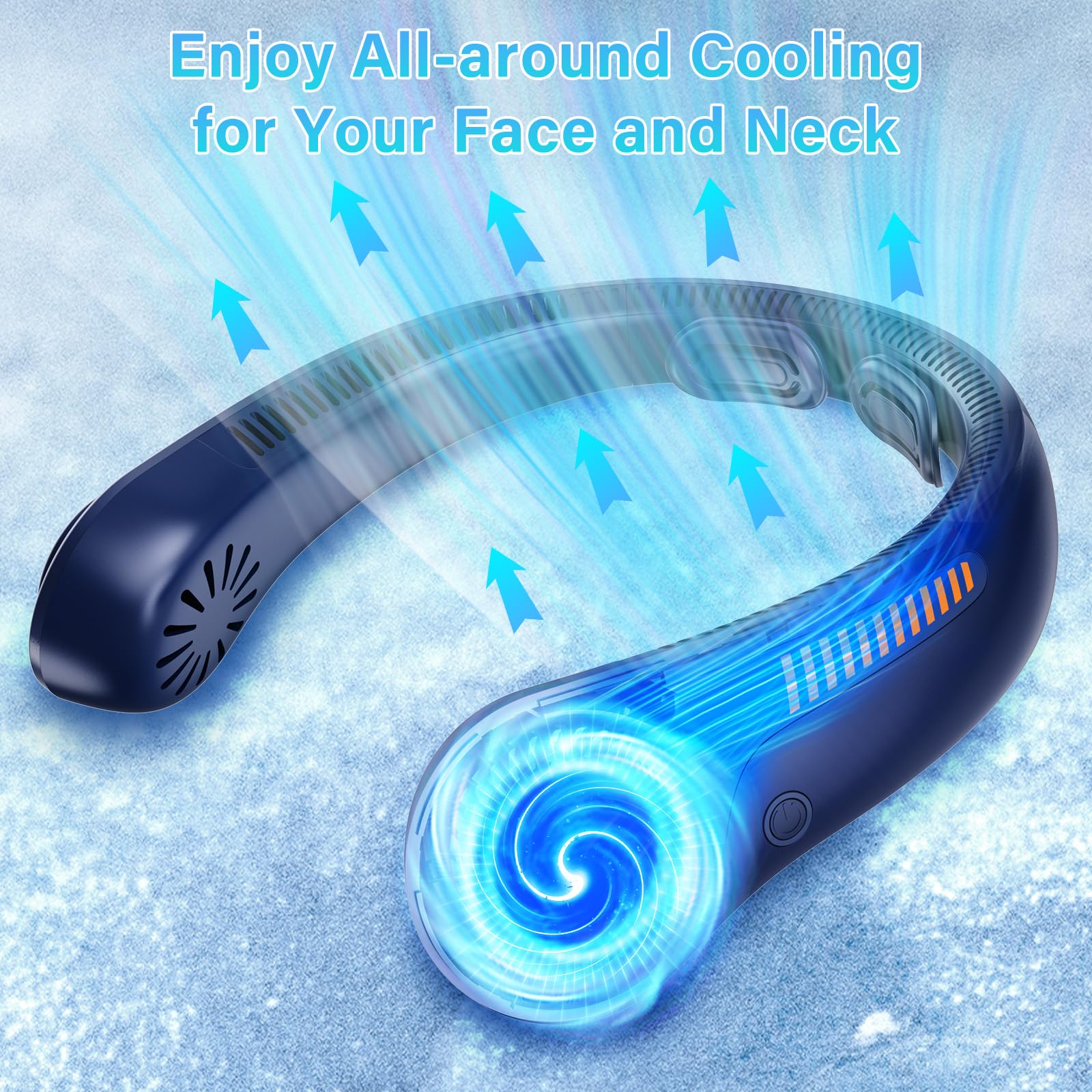 Portable Neck Fan Rechargeable, 5 Speeds, Lightweight, Long Lasting, Battery Operated All-Around Cooling Quiet Personal Fans for Travel Camping Cooling Essentials, Birthday Gifts for Women Men Mom Dad
