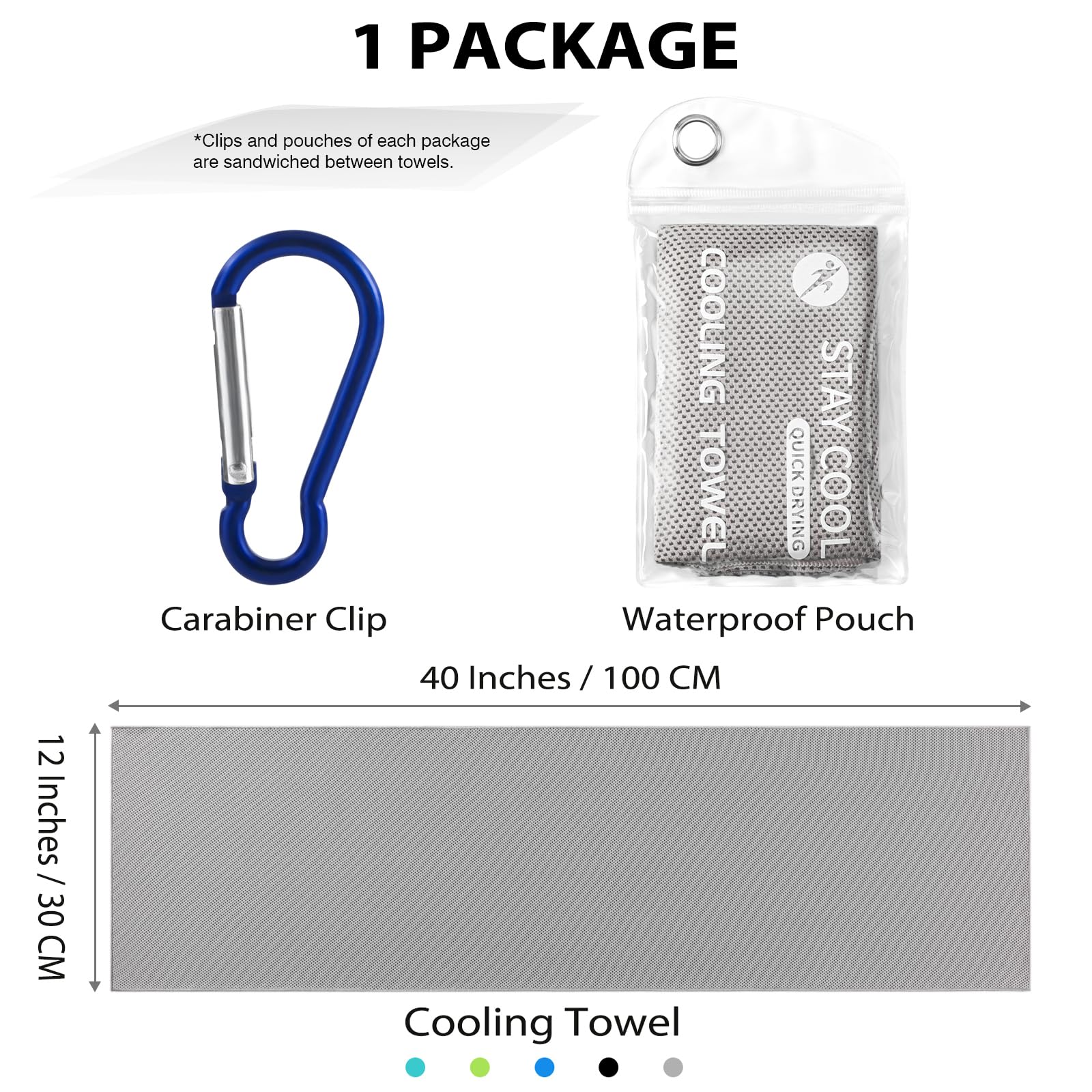 Cooling Towels - 5 Pack Gym Towels, Gym Towel for Working Out, Yoga Towel, Quick Dry Towel for Running, Camping, Fitness & More Activities
