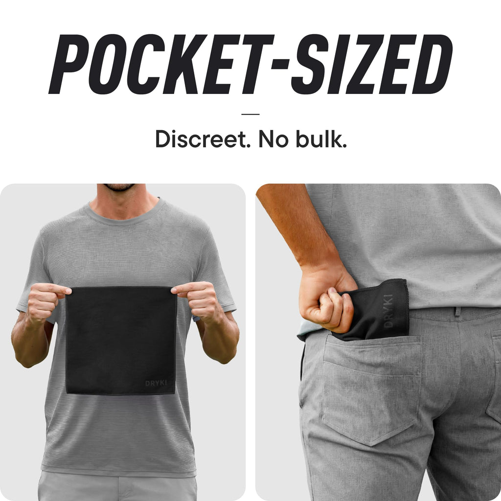 DRYKI Pocket-Sized Sweat Towels - The Original Sweat Absorbing Handkerchiefs - Quick-Dry Microfiber Sweat Rags for Face, Hands, & Body - Men & Women - Gym and Work (Moss Camo: 5 Pack)