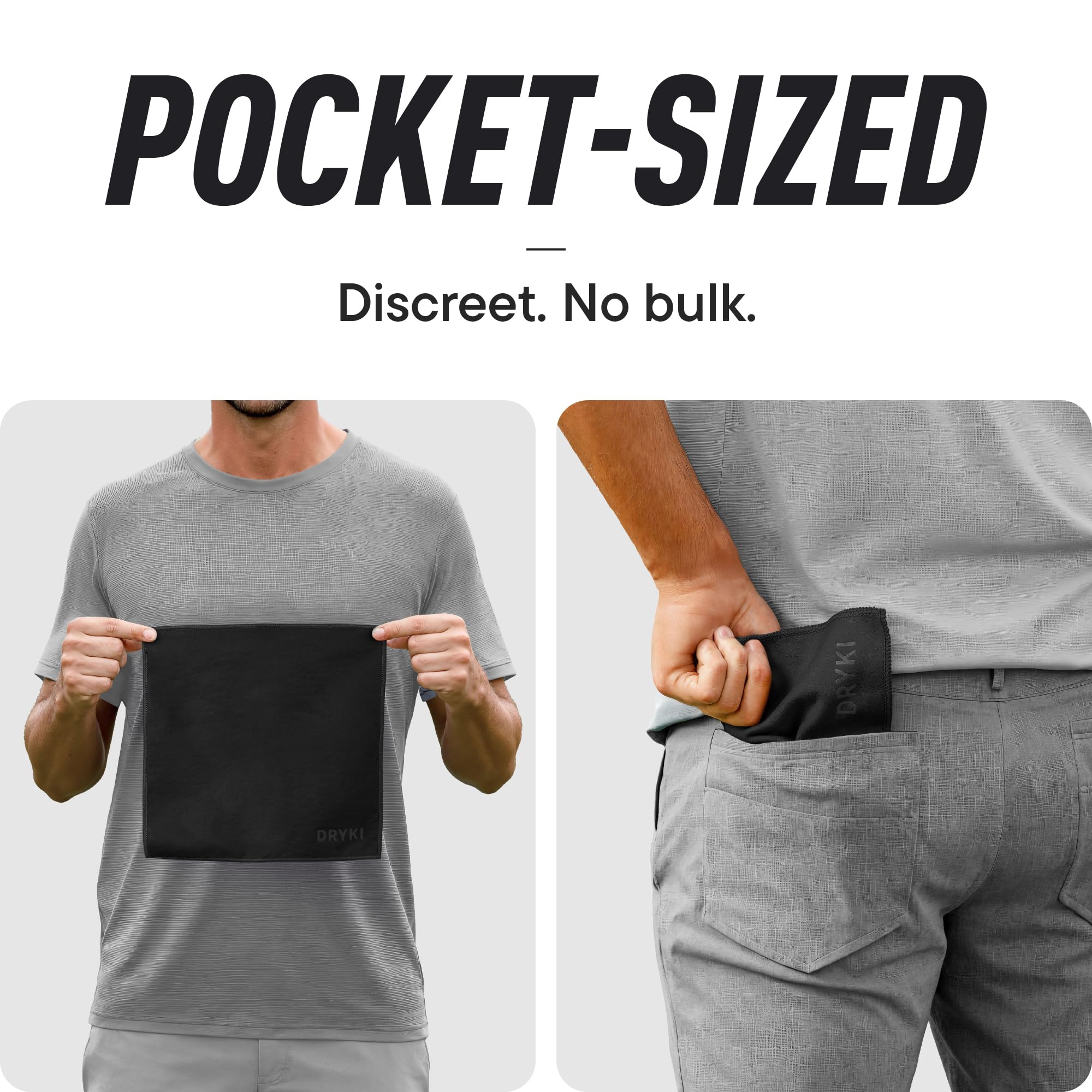 DRYKI Pocket-Sized Sweat Towels - The Original Sweat Absorbing Handkerchiefs - Quick-Dry Microfiber Sweat Rags for Face, Hands, & Body - Men & Women - Gym and Work (Moss Camo: 5 Pack)