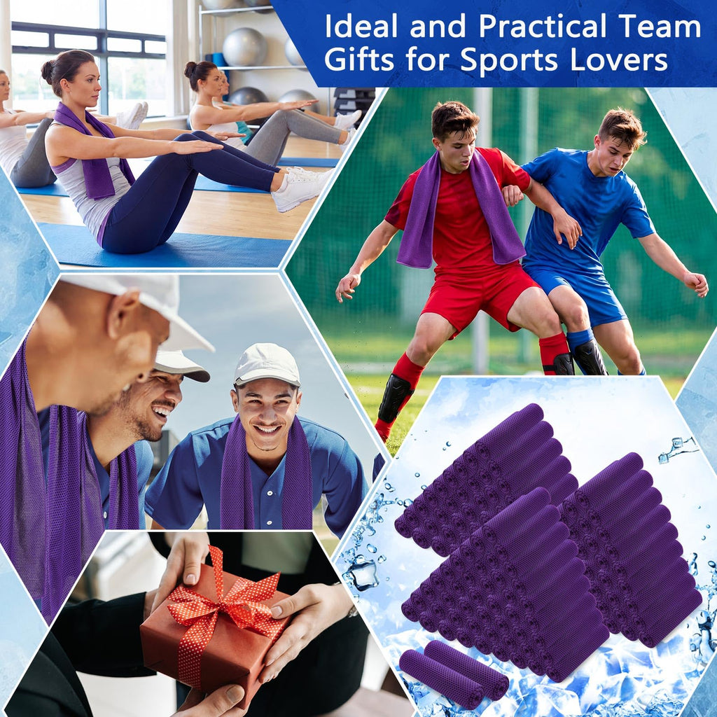 Hosuly 1000 Pack Cooling Towels Bulk 40 x 12 Inch Large Chilly Breathable Sweat Sports Cold Towels Sublimation Microfiber Ice Neck Rag for Hot Weather Workout Gym Team Gift (Dark Blue)