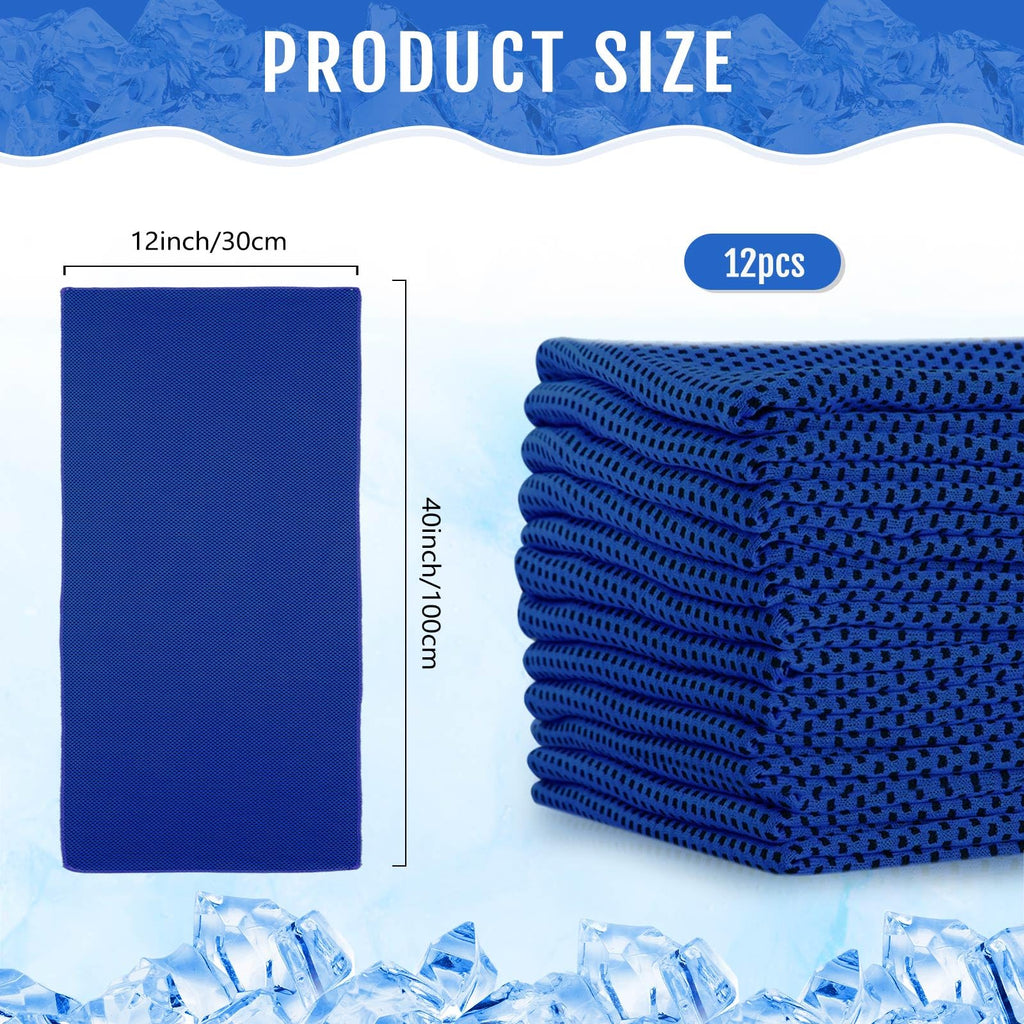 Hosuly 12 Pieces Cooling Towels, 40 x 12 Inch Ice Cool Towel for Neck and Face Microfiber Soft Breathable Chilly Rags for Yoga, Sports, Golf, Gym, Running, Workout(Purple)
