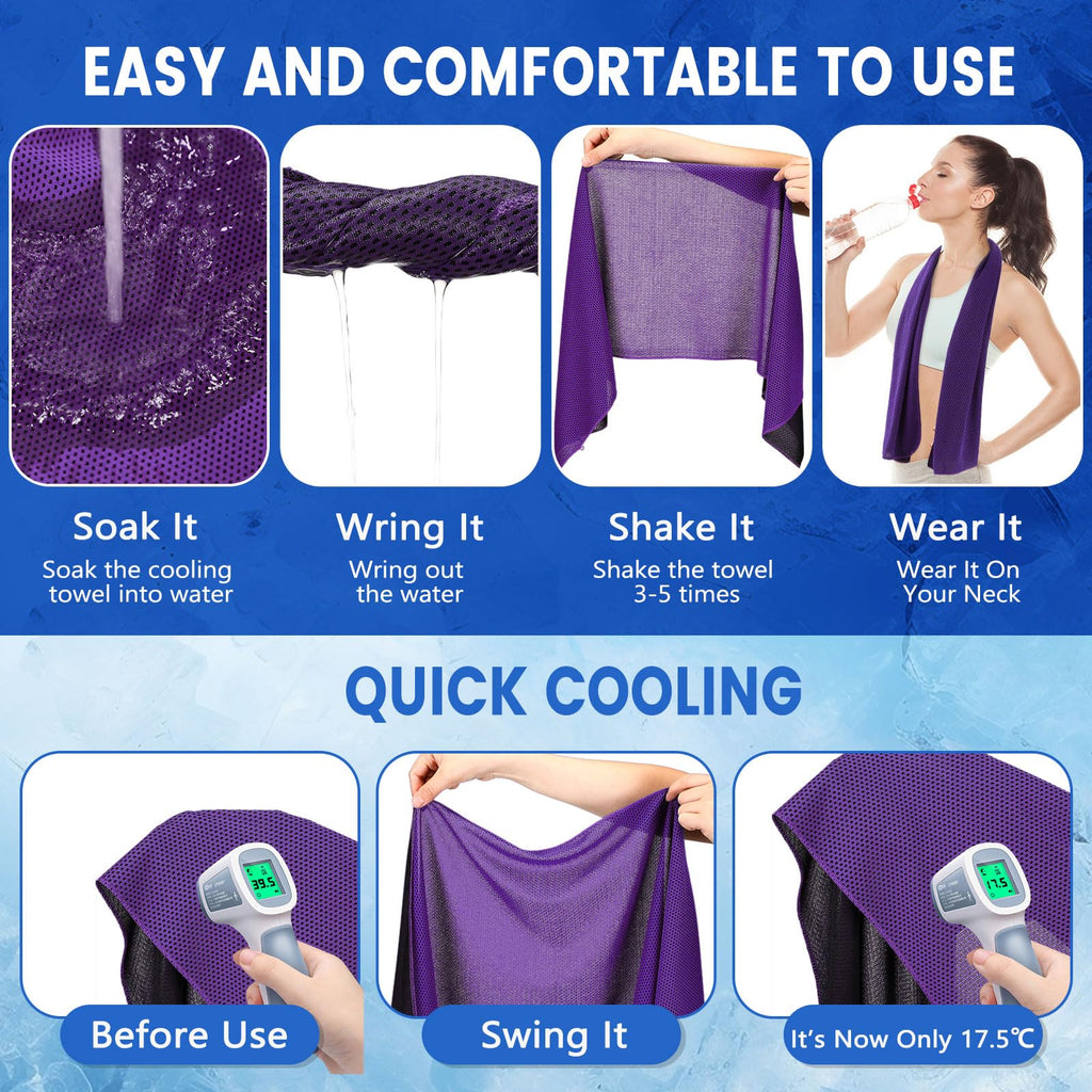 Hosuly 1000 Pack Cooling Towels Bulk 40 x 12 Inch Large Chilly Breathable Sweat Sports Cold Towels Sublimation Microfiber Ice Neck Rag for Hot Weather Workout Gym Team Gift (Dark Blue)