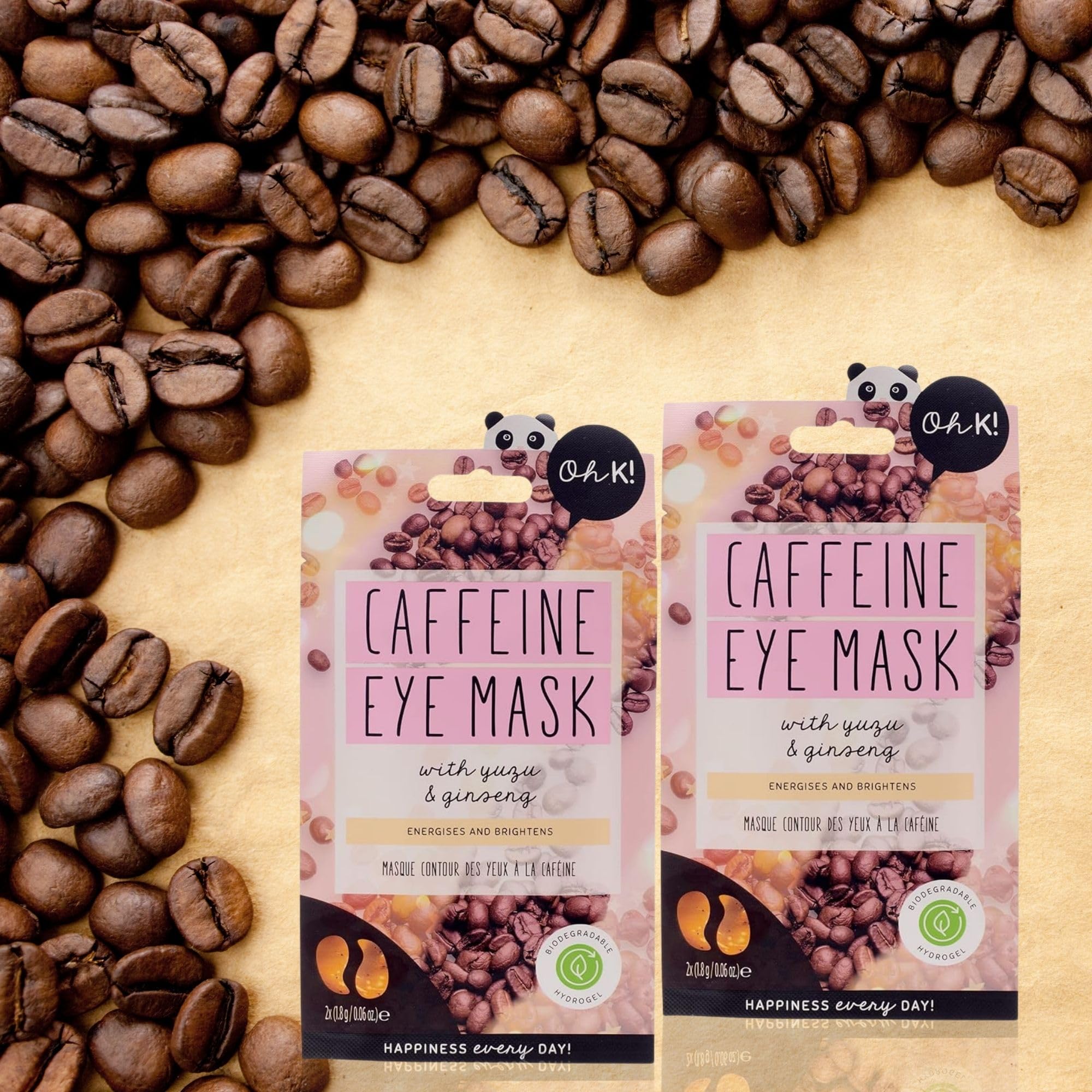 Oh K! Eye Mask - Rejuvenating - Hydrating Under Eye Patches - Depuffing Undereye Patches with Niacinamide - Hydrogel Mask for Dark Circles - 7 Pairs