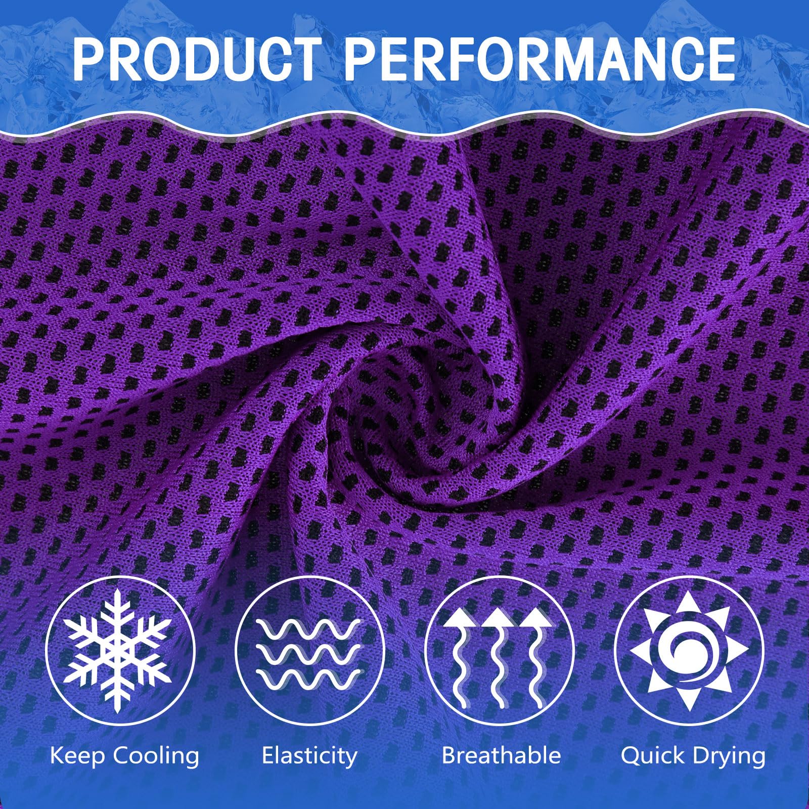 Hosuly 1000 Pack Cooling Towels Bulk 40 x 12 Inch Large Chilly Breathable Sweat Sports Cold Towels Sublimation Microfiber Ice Neck Rag for Hot Weather Workout Gym Team Gift (Dark Blue)