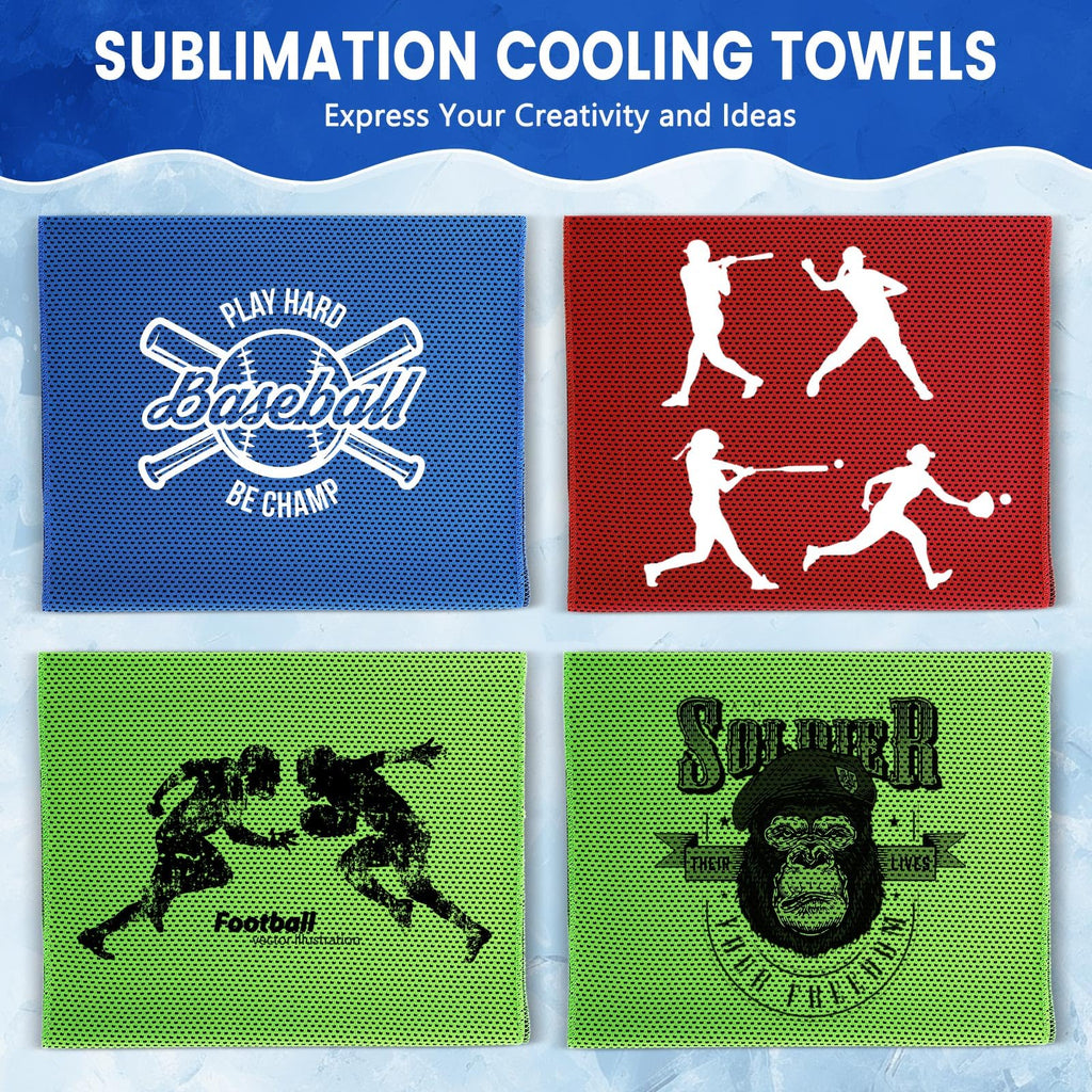Hosuly 1000 Pack Cooling Towels Bulk 40 x 12 Inch Large Chilly Breathable Sweat Sports Cold Towels Sublimation Microfiber Ice Neck Rag for Hot Weather Workout Gym Team Gift (Dark Blue)