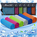 MENOLY 10 Pack Cooling Towels, 40"x12" Cooling Towels for Neck and Face with Breathable Carrying Bags,Soft Microfiber Instant Cooling Rags, Gym Workout Sweat Towel for Sports, Yoga, Camping, Running