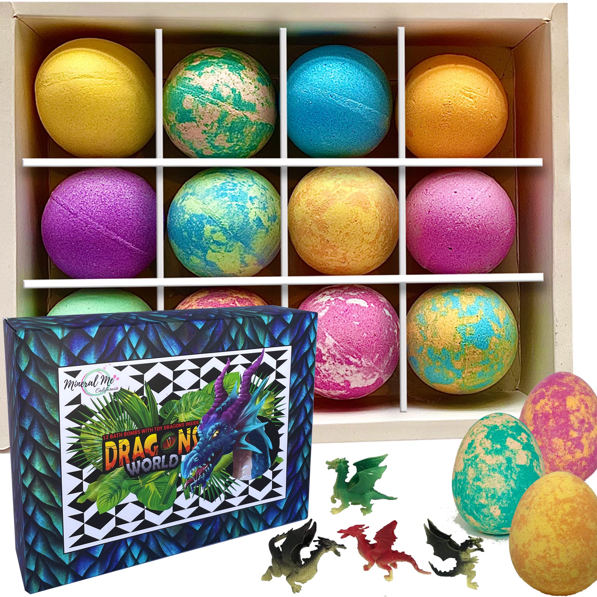 Bath Bombs for Kids with Surprise Toys Inside Plus Dinosaur Puzzle - Set of 9 Organic Dino Egg Bath Bombs, Gentle and Kids Safe, Fizzy Balls with Rich Bubbles, Birthday Gifts for Boys, Girls