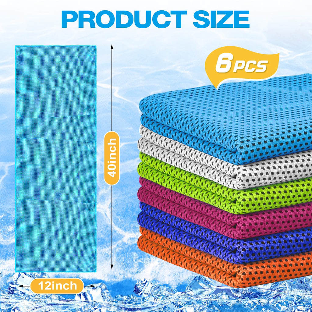 MENOLY 10 Pack Cooling Towels, 40"x12" Cooling Towels for Neck and Face with Breathable Carrying Bags,Soft Microfiber Instant Cooling Rags, Gym Workout Sweat Towel for Sports, Yoga, Camping, Running