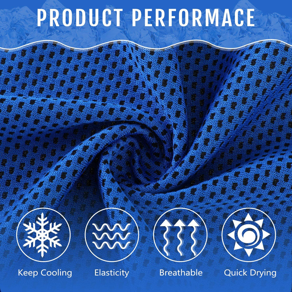 Hosuly 12 Pieces Cooling Towels, 40 x 12 Inch Ice Cool Towel for Neck and Face Microfiber Soft Breathable Chilly Rags for Yoga, Sports, Golf, Gym, Running, Workout(Purple)