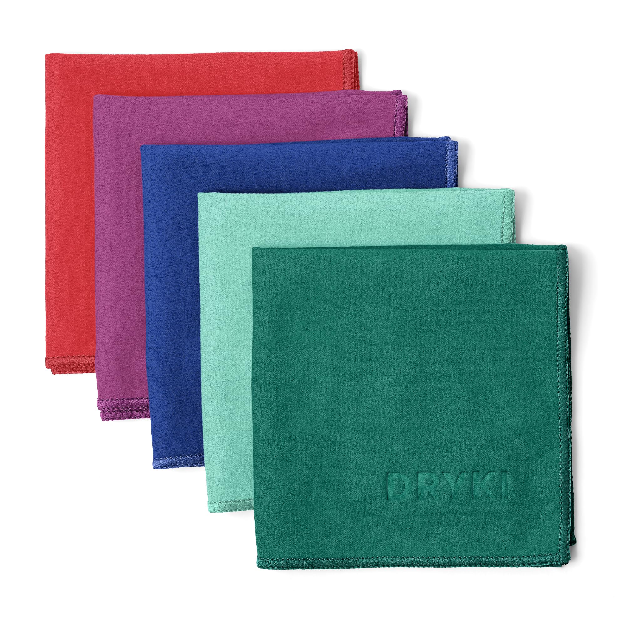 DRYKI Pocket-Sized Sweat Towels - The Original Sweat Absorbing Handkerchiefs - Quick-Dry Microfiber Sweat Rags for Face, Hands, & Body - Men & Women - Gym and Work (Moss Camo: 5 Pack)
