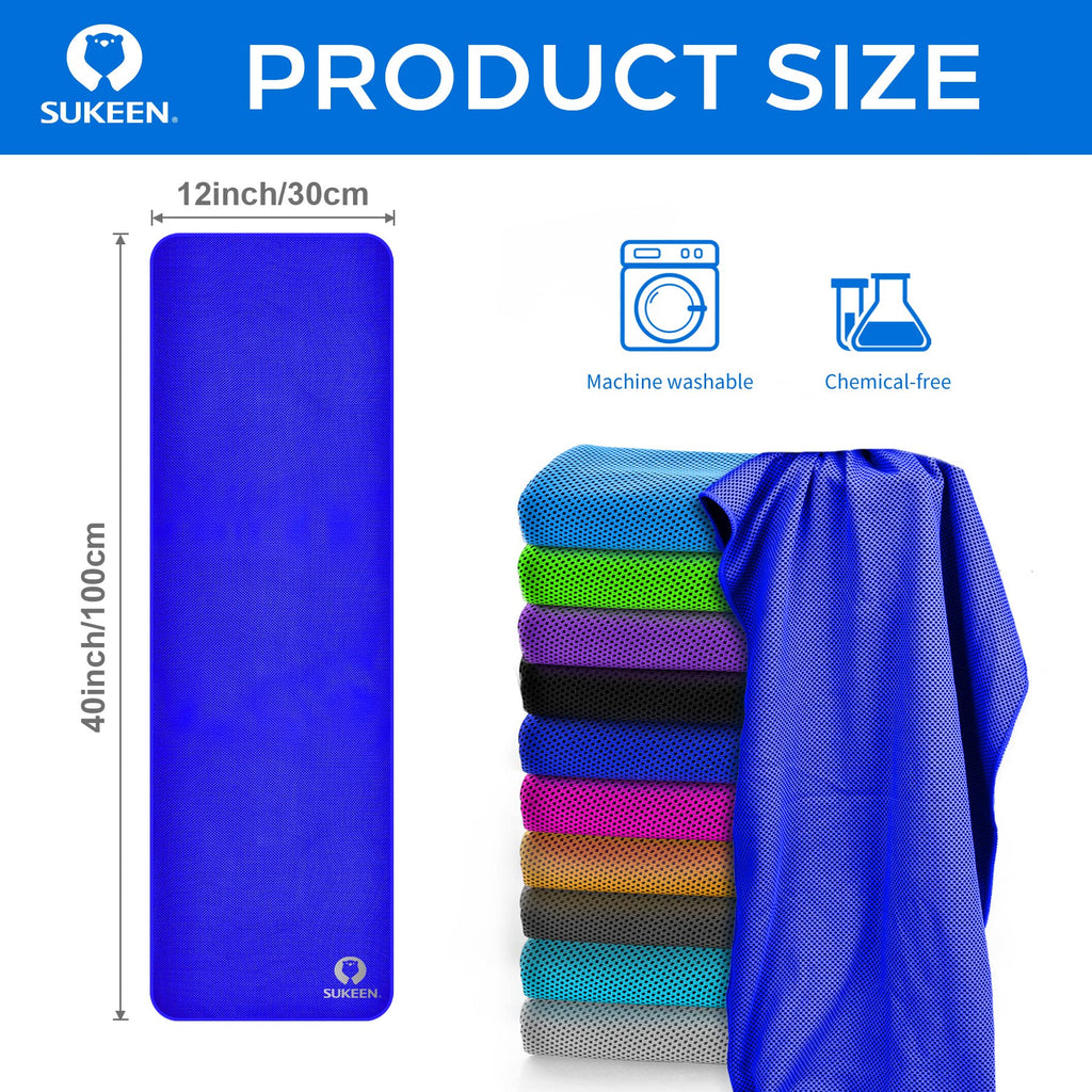 Sukeen Cooling Towel for Neck and Face (40"x12"), Microfiber Bulk Cooling Towels for Athletes Cooling Neck Wraps Instant Cooling Towels for Yoga,Gym,Golf,Running,Fitness and Workout
