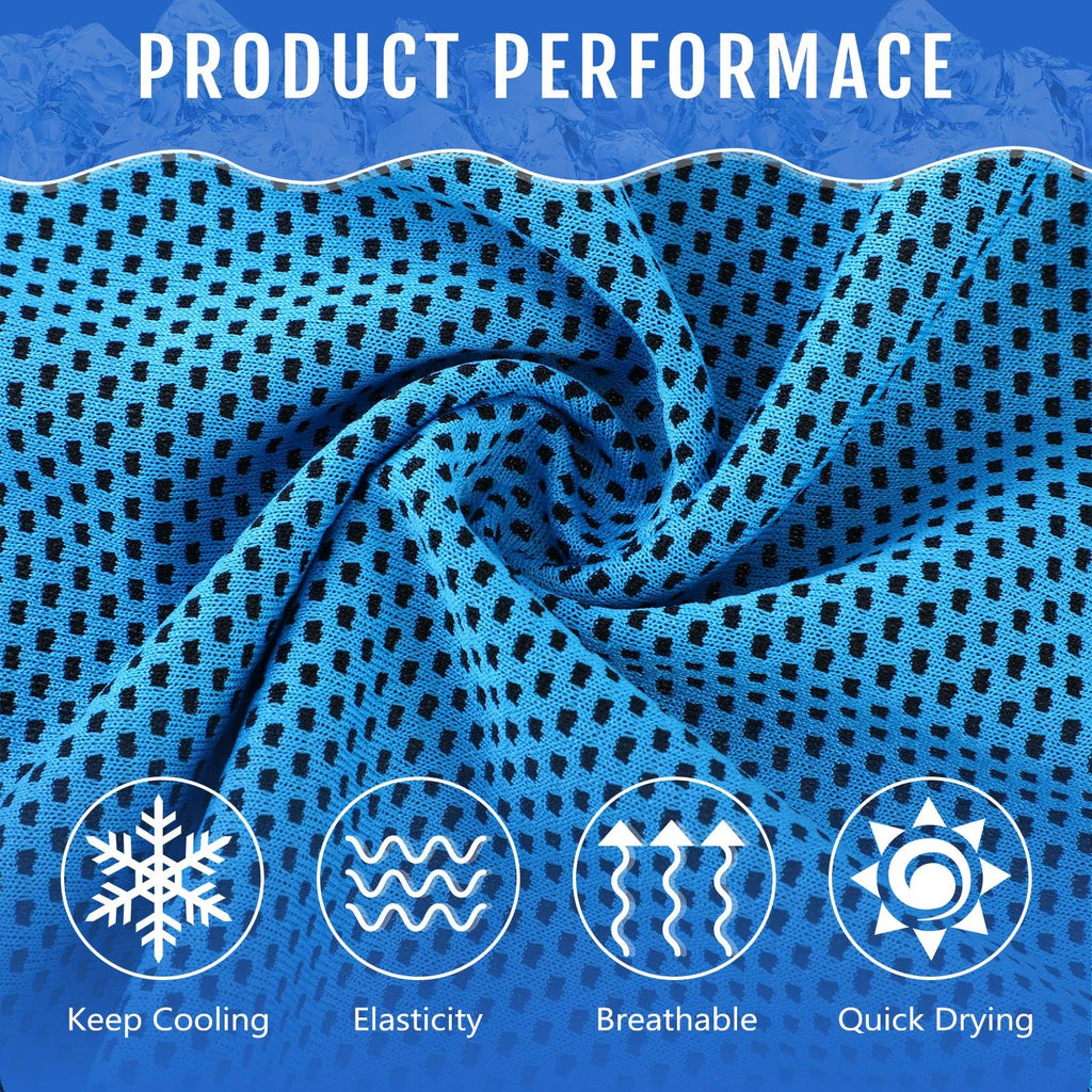 Hosuly 12 Pieces Cooling Towels, 40 x 12 Inch Ice Cool Towel for Neck and Face Microfiber Soft Breathable Chilly Rags for Yoga, Sports, Golf, Gym, Running, Workout(Purple)