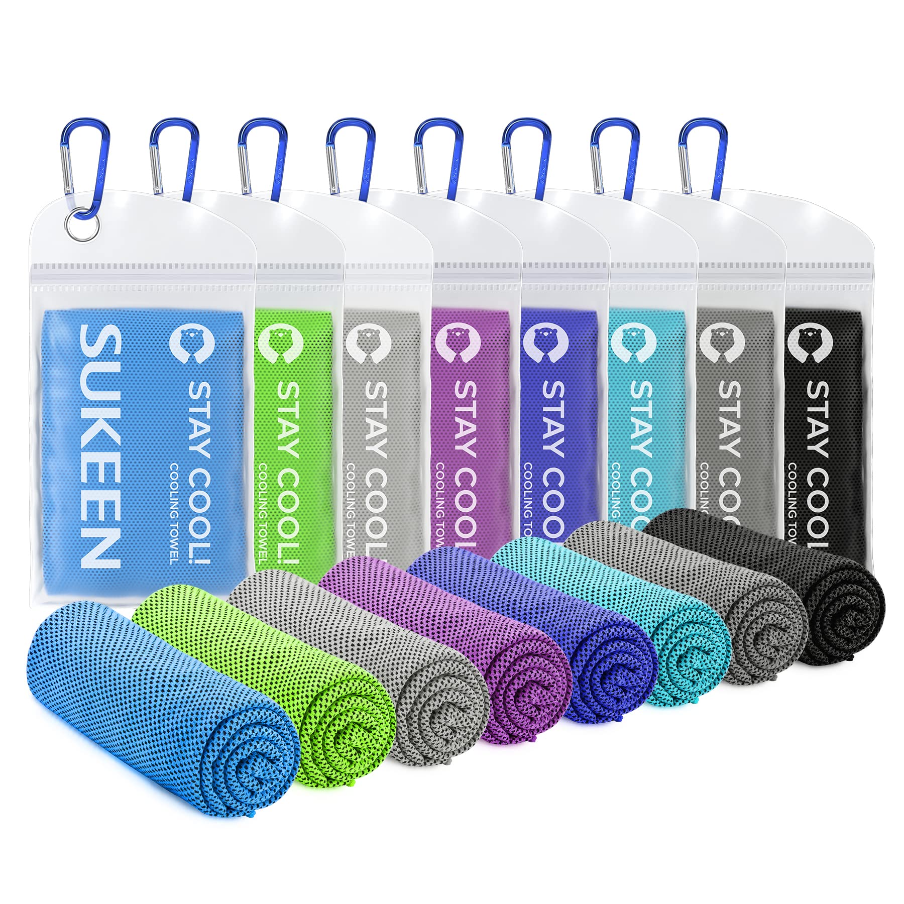 Sukeen Cooling Towel for Neck and Face (40"x12"), Microfiber Bulk Cooling Towels for Athletes Cooling Neck Wraps Instant Cooling Towels for Yoga,Gym,Golf,Running,Fitness and Workout